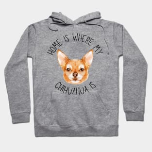 Home is Where My Chihuahua Is Dog Breed Lover Watercolor Hoodie